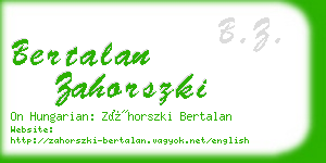 bertalan zahorszki business card